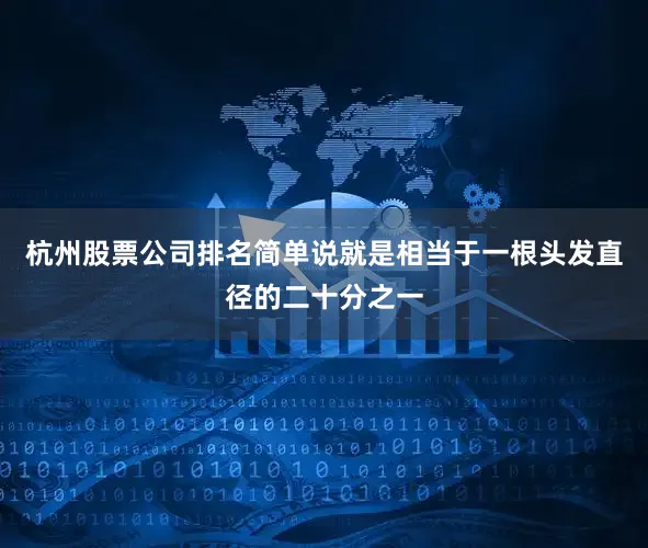 杭州股票公司排名简单说就是相当于一根头发直径的二十分之一